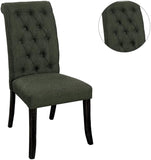 ZUN Dining Room Furniture Contemporary Rustic Style Gray Fabric Upholstered Tufted Set of 2 Chairs HS00CM3564GY-SC-ID-AHD