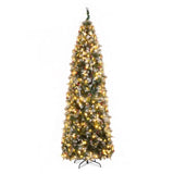 9ft Automatic Tree Structure Pointed Pencil Shape PVC Material Green Sticky White 460 Lights Warm 09512902