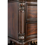 Genuine Marble Top Nightstand with 2 Drawers, Brown Cherry B016P251479