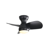 ZUN 23 Inch Bedroom Ceiling Fan With 3 Color Dimmable 3 ABS Blades Remote Control DC Motor Black With W934P264711