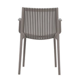 Summer - 4pcs Modern Stackable Plastic Armchair for Indoor/Outdoor Use Ergonomic Slatted Back W3450P323327