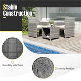 White 3 Pieces Patio Furniture Set with Tempered Glass Coffee 54671304