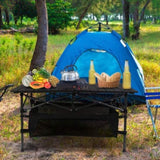 220 lbs Folding Camping Table 30-Second Tool-Free Setup, Aluminum Roll-Top & Steel Frame, 77691866