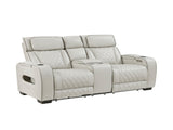 1pc Luxurious Power Reclining Loveseat w Center Console Adjustable Headrests Lights Storage Arms USB B011P609102