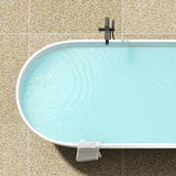 69" Freestanding Solid Surface Bathtub, Luxury Handcrafted Stone Resin Freestanding Soaking Bathtub W1573P178583