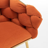 ZUN Luxury modern simple leisure velvet single sofa chair bedroom lazy person household dresser stool W1170P168781