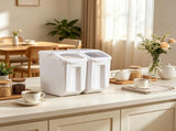 Large Dog Food Dispenser Bin 4.5 Gallon 20L Rice Storage Container Airtight with Wheels 2 Pack 76840300