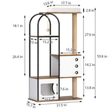 ZUN Cat Tree Tower for Indoor Cat, Cat Tower House with Scratcher Post, Cat Tree Condo with Scratching W1687106559