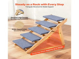 Wooden 5-Step Pet Stairs, Foldable Dog Steps for Beds, Sofas, and Cars, 110lbs Capacity, Durable and 97417709
