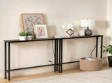 2 Pack 39.4" Narrow Console Sofa Table with Power Outlets and USB Ports, Long 49566916