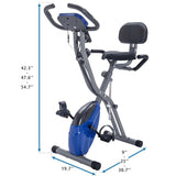 Folding Exercise Bike, Fitness Upright Recumbent with 16-Level Adjustable Resistance, Arm Bands 82325216