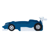 Twin Size Race Car-Shaped Platform Bed with Wheels,Blue WF311965AAC