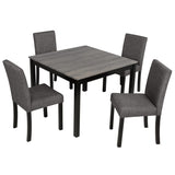 5-Piece Dining Table Set with 4 Chairs, Dining Table Set 4 with Chairs, Wooden Dining Table Set W1998P195207