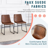 A set of 4 Retro Brown Suede Chairs ,Comfortable Bar Stools, Suitable for Industrial and Vintage W3226P279060