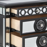 Varian II Mirrored, Black & Sliver Finish Nightstand B2726P303758