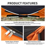 2 Person Black Orange Pop Up Camping Tent T2602P171175