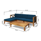 ALCOVE LSHAPE SOFA SET,TEAK 63714.00DT