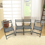 Furniture Slatted Wood Folding Special Event Chair - Gray, Set of 4, FOLDING CHAIR, FOLDABLE STYLE W49539765