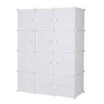 ZUN 12 Cube Organizer Stackable Plastic Cube Storage Shelves Design Multifunctional Modular Closet 88526165