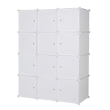 ZUN 12 Cube Organizer Stackable Plastic Cube Storage Shelves Design Multifunctional Modular Closet 88526165