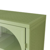 27.56"Glass Doors Modern Two-door Wall Cabinet with Featuring Three-tier Storage for Entryway Living W757135228