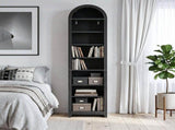 8-Tier Arched Dome Display Rack Particleboard Melamine-Faced Bookshelf 15.75*11.81*70in Black 59904280