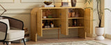 ZUN TREXM Buffet Cabinet with Storage Retro 4-Door Sideboard with Large Storage Accent Cabinet Rounded N715P228110N