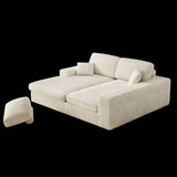 114.5'Modern Corduroy Modular foam Sofa, Recliner Seat reversible Sofa, 2in1 Sofa with Recliner and 47817678