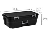 22 Gallon Large Wheeled Footlocker, Heavy Duty Plastic Storage Trunk Container, Lockable with Wheels 77831147
