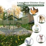 Large Metal Chicken Coop, Walk-in Chicken Run,Galvanized Wire Poultry Chicken Hen Pen Cage, Rabbits 85248762