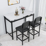 ZUN Kitchen Table Set, Dining Table and Chairs for 2, 3 Piece Dining Room Table Set with 2 Upholstered W578P150069