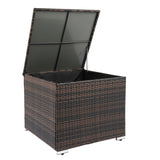 71*71*60.5cm Square Brown Gradient Iron Frame Can Be Stored Rattan Locker 80761880