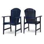 ZUN Outdoor Weather Resistant Acacia Wood Adirondack Dining Chairs , Blue Navy Finish 64844.00BLU