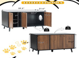 Litter Box Enclosure, Cat Litter Box Furniture with Hidden Plug, 3 Doors,Indoor Cat Washroom Storage 65310790
