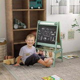 Art Easel with Paper Roll, Blackboard, Whiteboard, Storage, Green 05198404