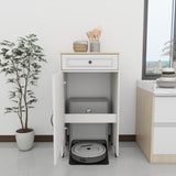 Robot Vacuum Stand Cabinet with Wheels, Sweeping Robot Storage Rack with Doors and Drawers, Side W282P296230