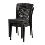 Outdoor Dining Chairs Set of 2, Stackable Chairs with UV-Resistant PE Rattan and Steel Frame, for N779P227340B