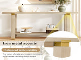 U_Style 62.9" Modern Minimalist Console Table, Solid Wood Entryway Sofa Table with Metal Accents, N711P289140O