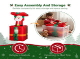 Rising Santa with Gift Box Inflatable 3.6ft, 190D Polyester Christmas Yard Decor with 2 LED Lights, 31245621