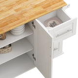Kitchen Island Cart with 2 Door Cabinet and Three Drawers,43.31 Inch Width with Spice,Towel W75763043