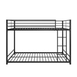 Metal Bunk Bed Full Over Full, Bunk Bed Frame with Safety Guard Rails, Heavy Duty Space-Saving W84063611