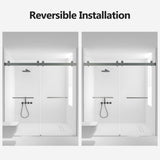 68-72 inches *76 inches Frameless Double Sliding Soft-Close Shower Door, 3/8 inches Thick W1552P174981