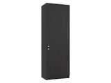 Tall Bookcase 71" H with 2 Doors, Five Interior Shelves, Black Wengue B097P480464