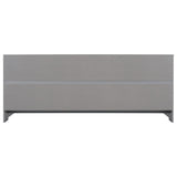 ZUN Full Floor Bed with Side Bookcase,Shelves,Guardrails,Grey W504142774