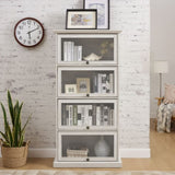 Glass display cabinet 4 Tier Glass Display Cabinet Storage Curio Cabinet with Flip up Glass Doors, W2275P206602