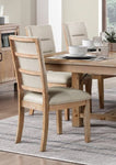 ZUN Light Oak Finish Beautiful Dining Chairs Set of 2pc, Upholstered Seat and Back Beige Fabric Rustic B011P238899