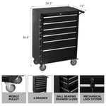 ZUN 6-Drawer Rolling Tool Chest Cabinet, Large Capacity Metal Tool Box with Wheels and Locking, Roll W3037P242001