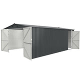 Outdoor Storage Shed 20x13 FT, Metal Garden Shed Backyard Utility Tool House Building with 2 Doors W1895109583