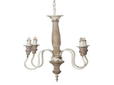 4 - Light Wood Chandelier, Hanging Light Fixture with Adjustable Chain for Kitchen Dining Room Foyer W2078138921