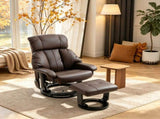 Massage Recliner Chair, 360&deg Swivel Recliner and Footstool Set, 10-Point Vibration Massage, 85620474